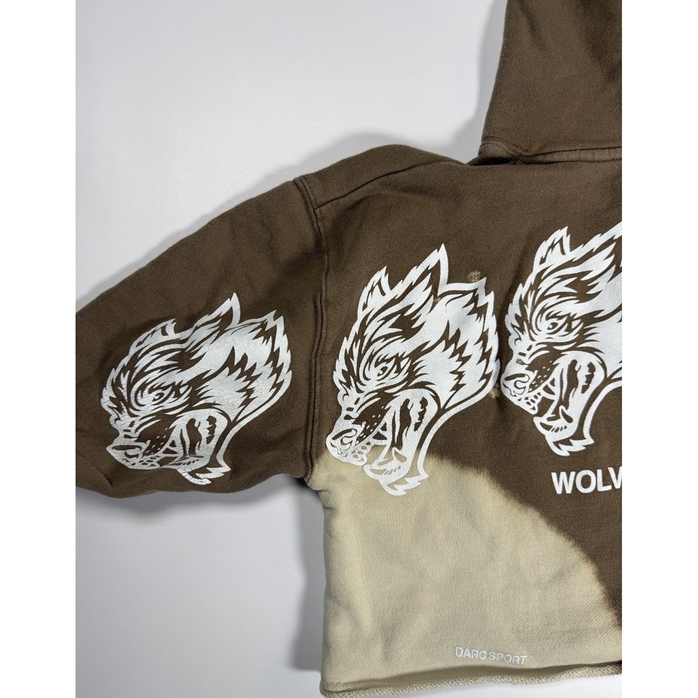 DHNA Cropped Wolves Forever Hoodie Women's Size XS Brown - Picture 7 of 13